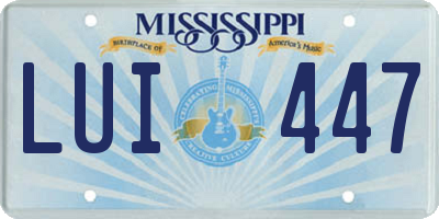 MS license plate LUI447