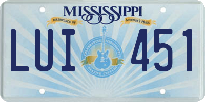 MS license plate LUI451