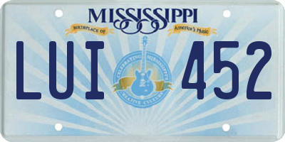 MS license plate LUI452