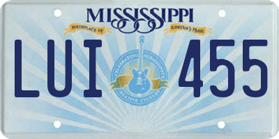 MS license plate LUI455