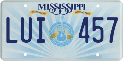 MS license plate LUI457