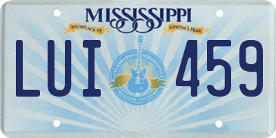 MS license plate LUI459