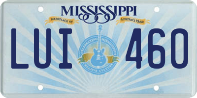 MS license plate LUI460