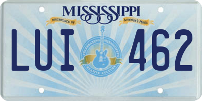 MS license plate LUI462