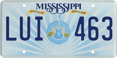 MS license plate LUI463