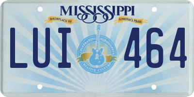 MS license plate LUI464