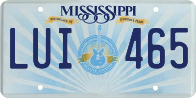MS license plate LUI465
