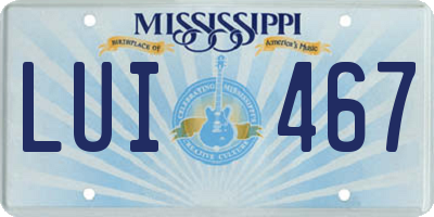 MS license plate LUI467