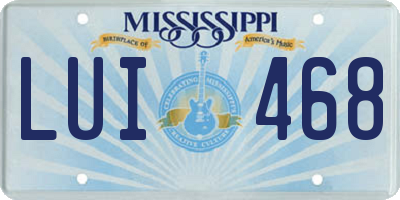 MS license plate LUI468