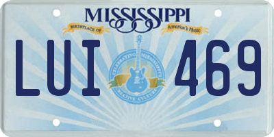 MS license plate LUI469