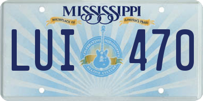 MS license plate LUI470
