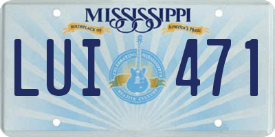 MS license plate LUI471