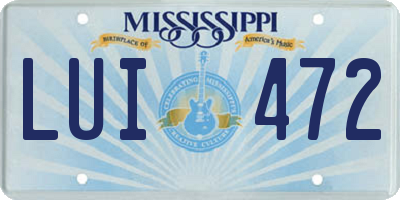 MS license plate LUI472