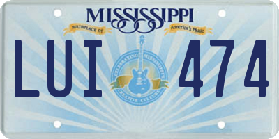 MS license plate LUI474