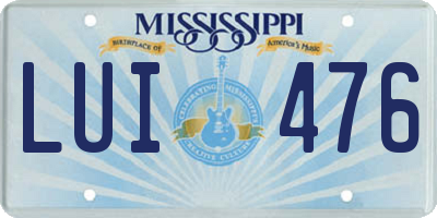 MS license plate LUI476