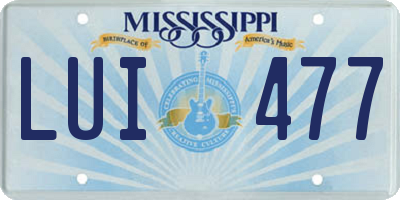 MS license plate LUI477
