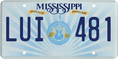 MS license plate LUI481