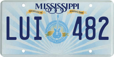 MS license plate LUI482