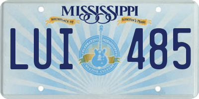 MS license plate LUI485