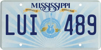 MS license plate LUI489