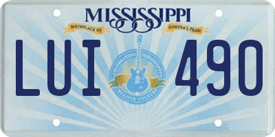 MS license plate LUI490
