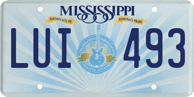 MS license plate LUI493