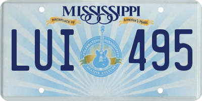 MS license plate LUI495