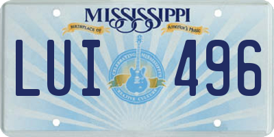 MS license plate LUI496