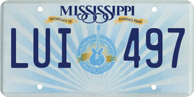 MS license plate LUI497