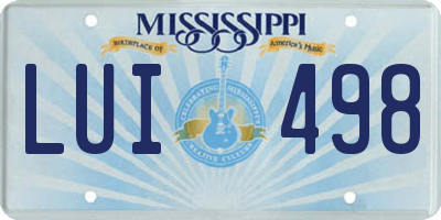 MS license plate LUI498