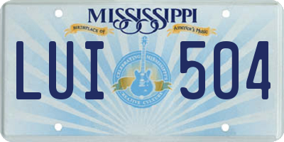 MS license plate LUI504