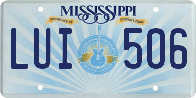 MS license plate LUI506