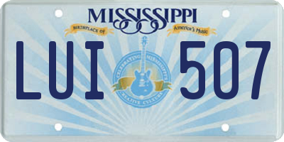 MS license plate LUI507
