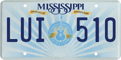 MS license plate LUI510