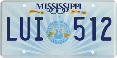 MS license plate LUI512