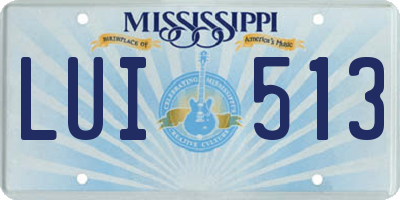MS license plate LUI513