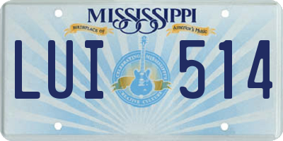 MS license plate LUI514