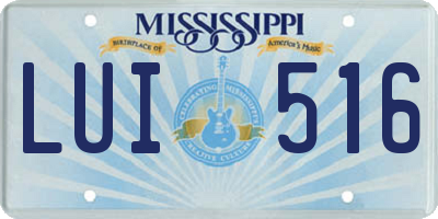 MS license plate LUI516