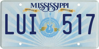 MS license plate LUI517
