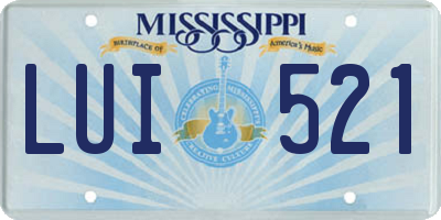 MS license plate LUI521