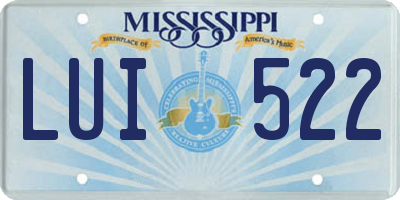 MS license plate LUI522