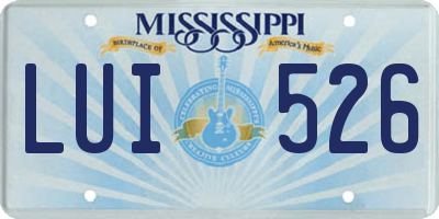 MS license plate LUI526