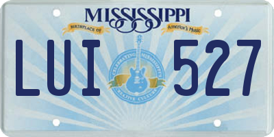 MS license plate LUI527