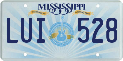 MS license plate LUI528