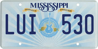 MS license plate LUI530