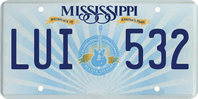 MS license plate LUI532