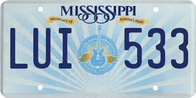 MS license plate LUI533