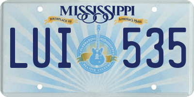 MS license plate LUI535
