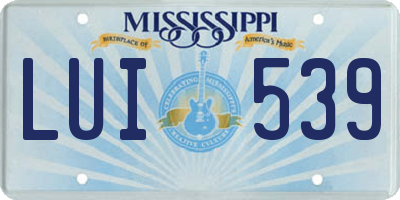 MS license plate LUI539