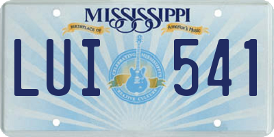 MS license plate LUI541